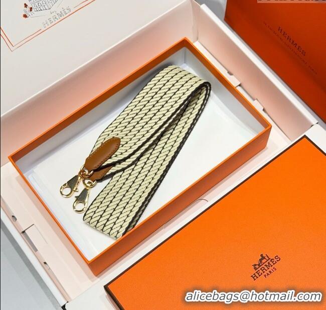 Best Grade Hermes Canvas Bag Strap 5x85cm H1037 Yellow/Gold 2025