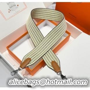 Reasonable Price Hermes Canvas Bag Strap 5x85cm H1037 Yellow/Silver 2025