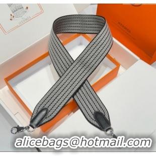 Buy Discount Hermes Canvas Bag Strap 5x85cm H1037 Grey/Black/Silver 2025