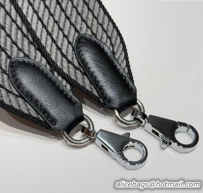 Buy Discount Hermes Canvas Bag Strap 5x85cm H1037 Grey/Black/Silver 2025