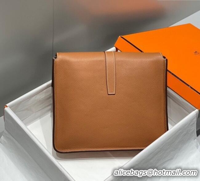 Top Quality Hermes Steve Light Junior Messenger Bag in Grained Calfskin H1066 2025 (Half Handmade)