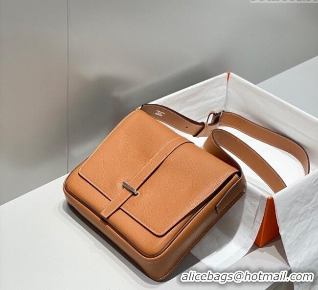 Top Quality Hermes Steve Light Junior Messenger Bag in Grained Calfskin H1066 2025 (Half Handmade)