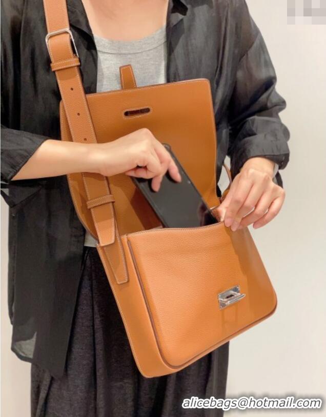 Top Quality Hermes Steve Light Junior Messenger Bag in Grained Calfskin H1066 2025 (Half Handmade)