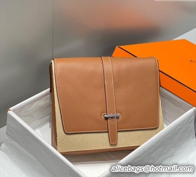 Top Quality Hermes Steve Light Junior Messenger Bag in Grained Calfskin H1066 2025 (Half Handmade)
