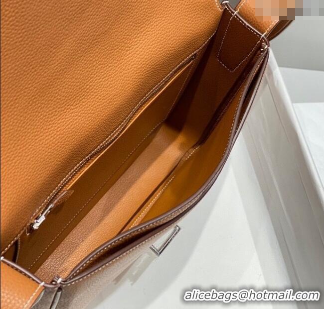 Top Quality Hermes Steve Light Junior Messenger Bag in Grained Calfskin H1066 2025 (Half Handmade)