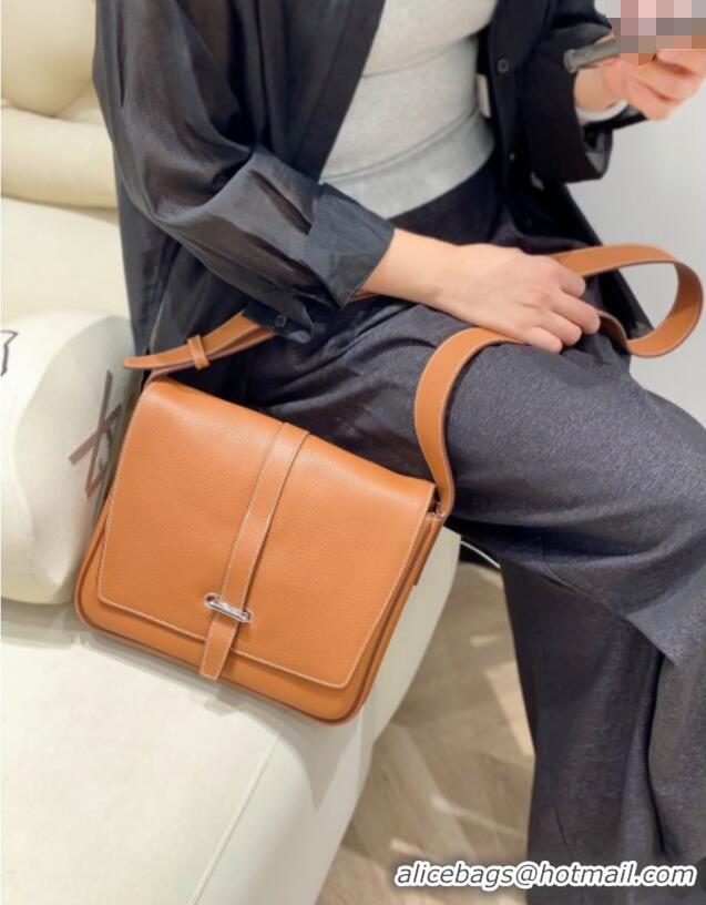 Top Quality Hermes Steve Light Junior Messenger Bag in Grained Calfskin H1066 2025 (Half Handmade)