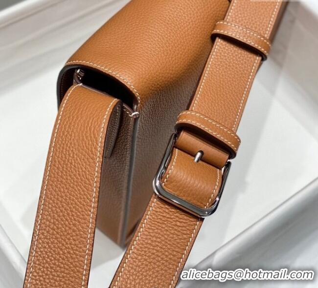Top Quality Hermes Steve Light Junior Messenger Bag in Grained Calfskin H1066 2025 (Half Handmade)
