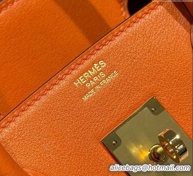 Super Quality Hermes Birkin 30cm Bag in Waffle Pattern Canvas and Swift Calfskin with Gold Hardware H1069 Orange 2025 (H