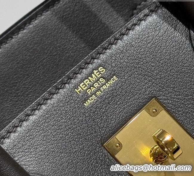Popular Style Hermes Birkin 30cm Bag in Canvas and Swift Calfskin with Gold Hardware H1069 Ebony 2025 (Half Handmade)