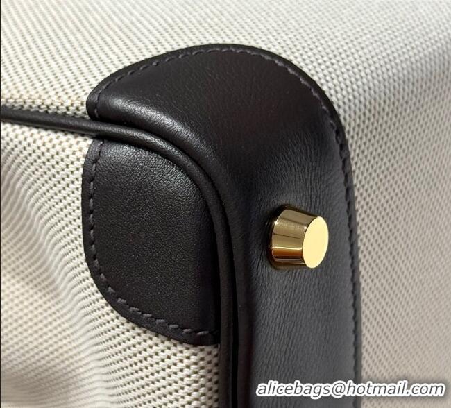 Popular Style Hermes Birkin 30cm Bag in Canvas and Swift Calfskin with Gold Hardware H1069 Ebony 2025 (Half Handmade)