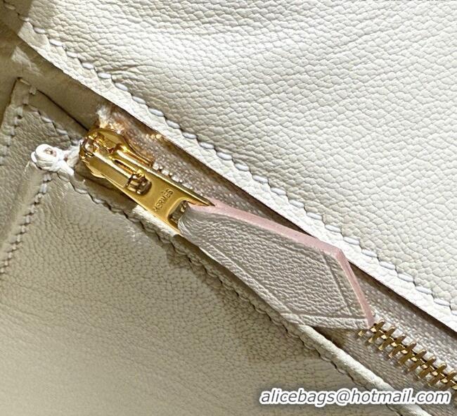 Buy Discount Hermes Birkin 30cm Bag in Canvas and Swift Calfskin with Gold Hardware H1069 Milk Shake White 2025 (Half Ha