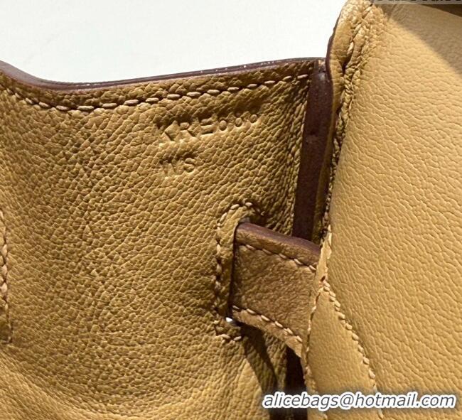 Shop Grade Hermes Birkin 30cm Bag in Canvas and Swift Calfskin with Gold Hardware H1069 Milk Tea Beige 2025 (Half Handma
