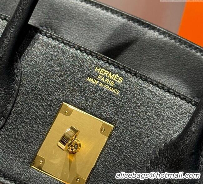 Promotional Hermes Birkin 30cm Bag in Waffle Pattern Canvas and Swift Calfskin with Gold Hardware H1069 Black/Pale Pink 
