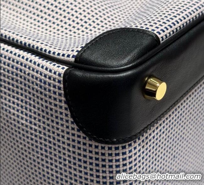 Promotional Hermes Birkin 30cm Bag in Waffle Pattern Canvas and Swift Calfskin with Gold Hardware H1069 Black/Pale Pink 