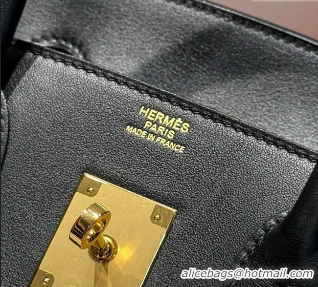 Luxury Discount Hermes Birkin 30cm Bag in Canvas and Swift Calfskin Leather with Gold Hardware H1069 Black/White 2025 (H