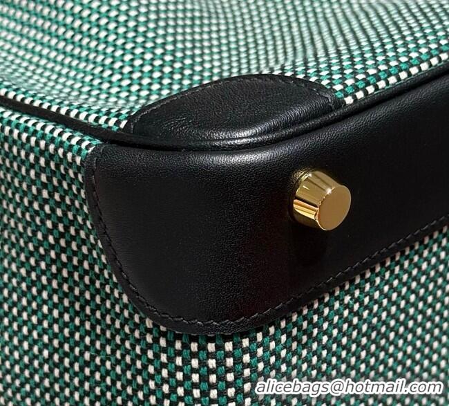 Best Price Hermes Birkin 30cm Bag in Waffle Pattern Canvas and Swift Calfskin with Gold Hardware H1069 Black/Green 2025 