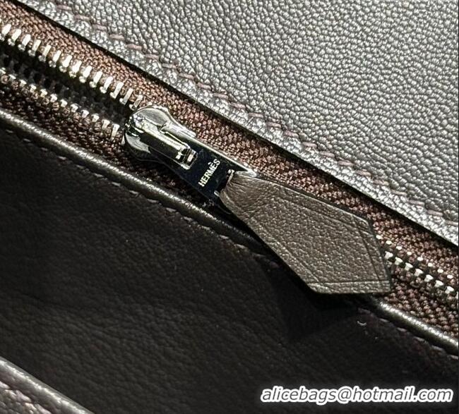 Discount Hermes Birkin 25cm Bag in Canvas and Swift Calfskin with Silver Hardware H1083 Ebony 2025 (Half Handmade)