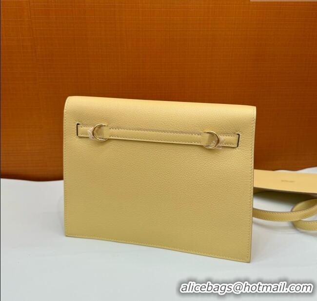 Good Taste Hermes Kelly Danse Bag 22cm in Evercolor Leather Chick H1401 Yellow/Gold 2025 (Full Handmade)