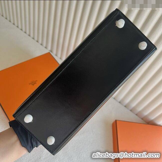 Grade Discount Hermes Kelly Sellier 28cm Bag in Original Box Leather HK28 Black/Gold 2025 (Full Handmade)