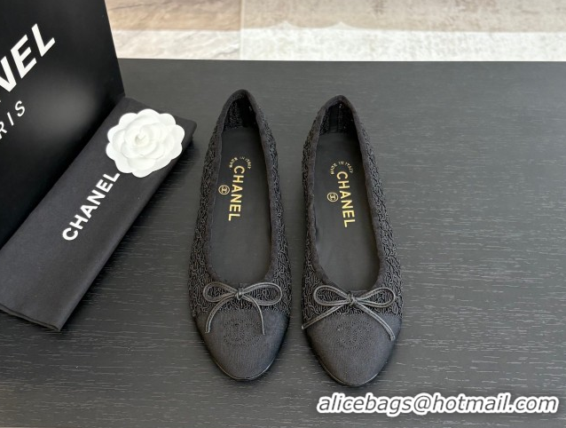 Purchase Chanel Embroidery & Grosgrain Ballet Flats Black 2025 CH061021