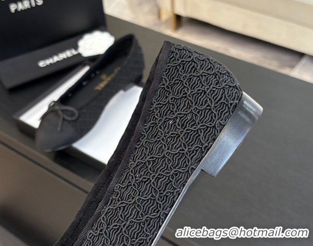 Purchase Chanel Embroidery & Grosgrain Ballet Flats Black 2025 CH061021
