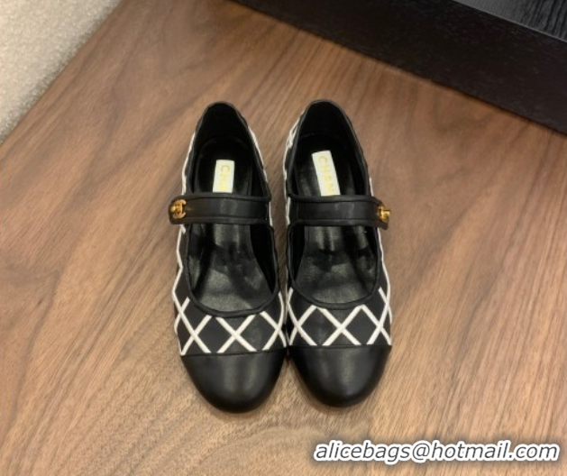 Good Product Chanel Quilted Calfskin Mary Janes Ballet Flats Black 2025 CH061022