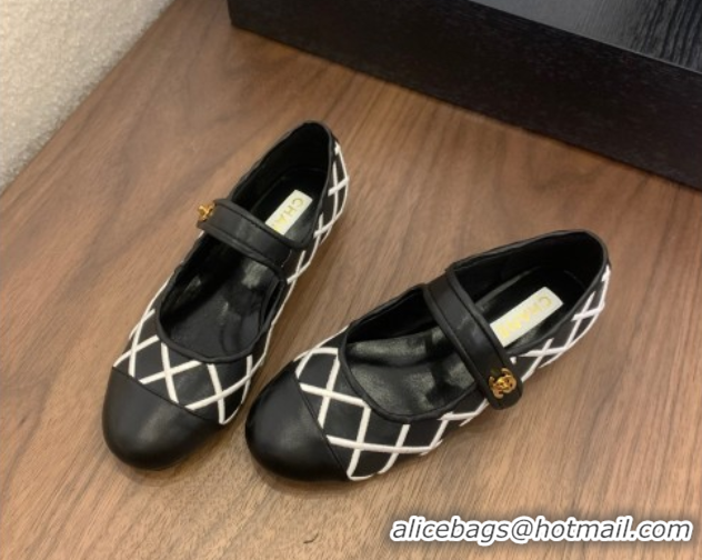 Good Product Chanel Quilted Calfskin Mary Janes Ballet Flats Black 2025 CH061022