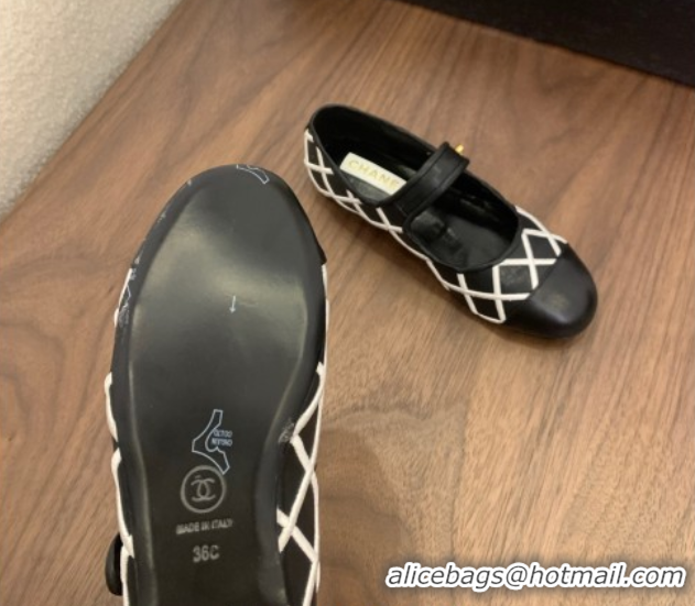 Good Product Chanel Quilted Calfskin Mary Janes Ballet Flats Black 2025 CH061022