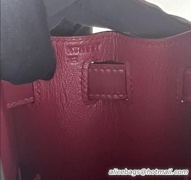 Famous Brand Hermes Kelly Sellier 25/28cm Bag in Original Box Leather CK55 Red/Silver 2025 (Full Handmade)
