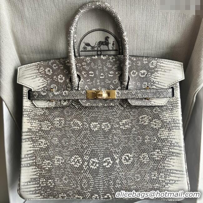 Super Quality Hermes Ombre Birkin 25cm of Varanus Salvator Lizard Leather HB25 2025 (Full Handmade)