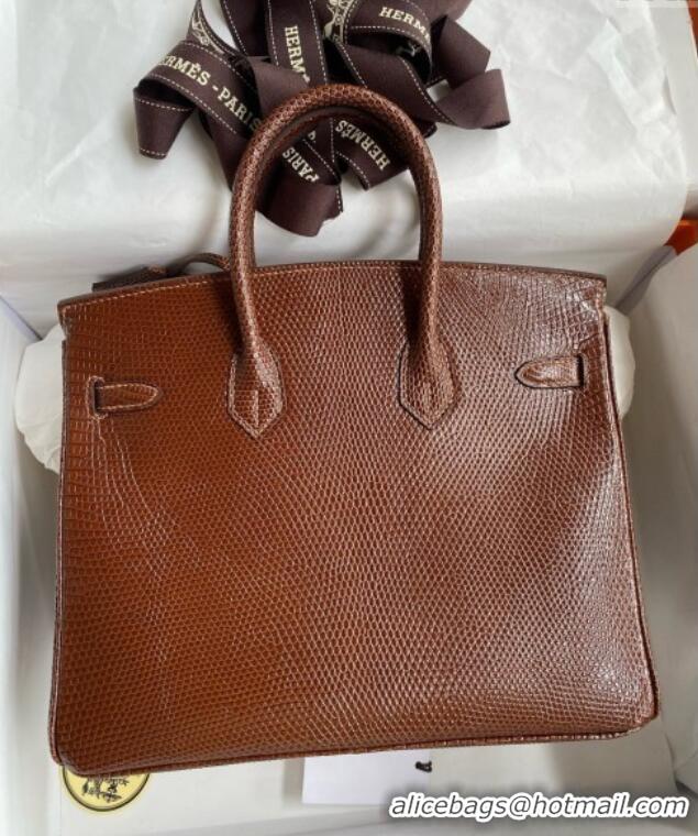 Best Quality Hermes Birkin 25 Bag in Shiny Varanus Niloticus Lizard Leather HB25 Chocolate Brown/Silver 2025 (Full Handm