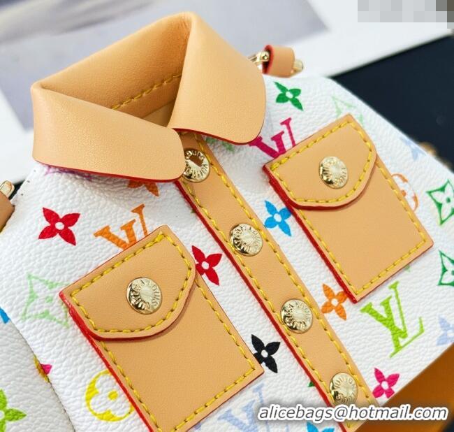 Famous Brand Louis Vuitton LV x TM Shirt Chain Mini bag 0722 White/Multicolor 2025