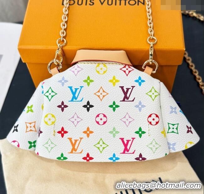 Famous Brand Louis Vuitton LV x TM Shirt Chain Mini bag 0722 White/Multicolor 2025