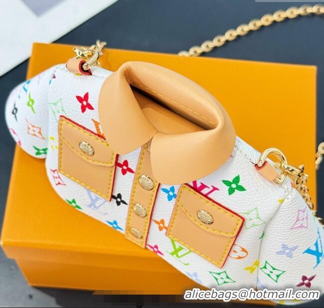 Famous Brand Louis Vuitton LV x TM Shirt Chain Mini bag 0722 White/Multicolor 2025
