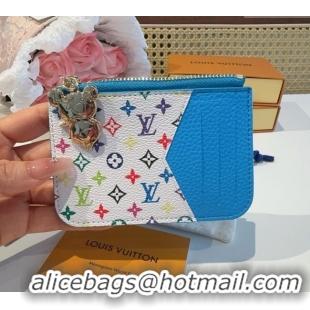 Best Promotional Louis Vuitton LV x TM Romy Card Holder Wallet 0722 Blue 2025