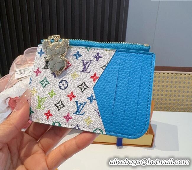 Best Promotional Louis Vuitton LV x TM Romy Card Holder Wallet 0722 Blue 2025