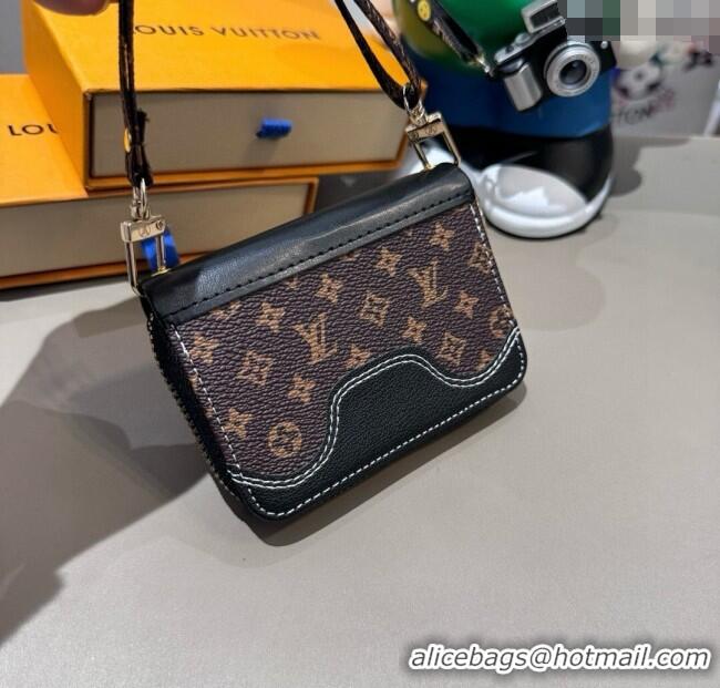 Famous Brand Louis Vuitton Card Pouch 0722 Monogram/Black 2025
