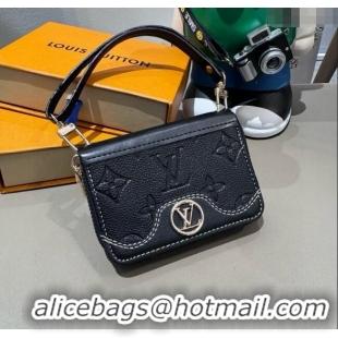 Famous Brand Louis Vuitton Card Pouch Monogram 0722 Embossed Black 2025