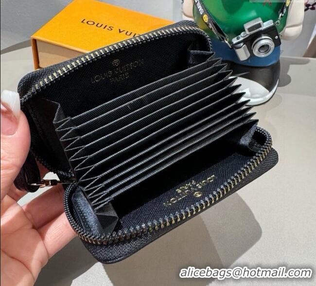 Famous Brand Louis Vuitton Card Pouch Monogram 0722 Embossed Black 2025