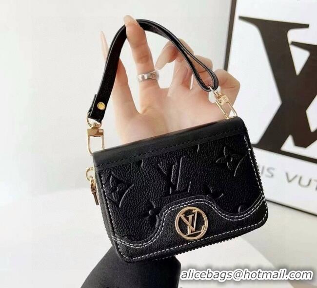 Famous Brand Louis Vuitton Card Pouch Monogram 0722 Embossed Black 2025