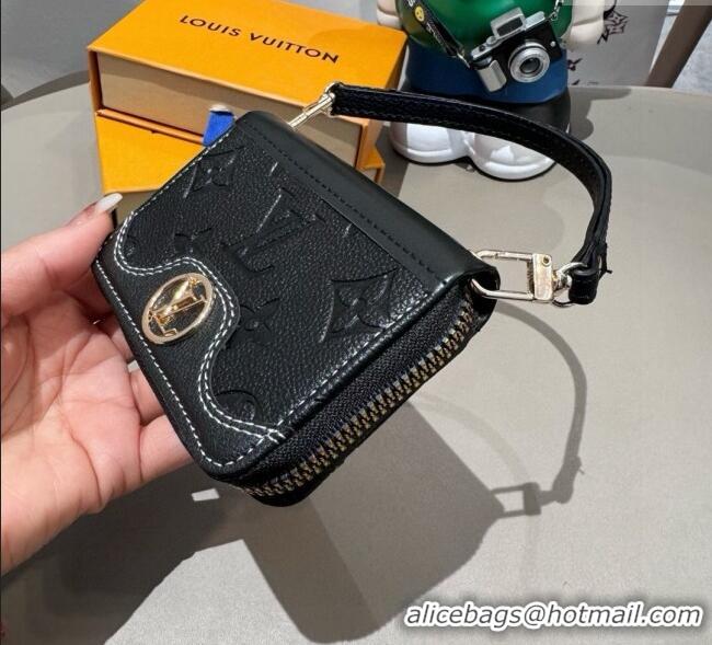 Famous Brand Louis Vuitton Card Pouch Monogram 0722 Embossed Black 2025