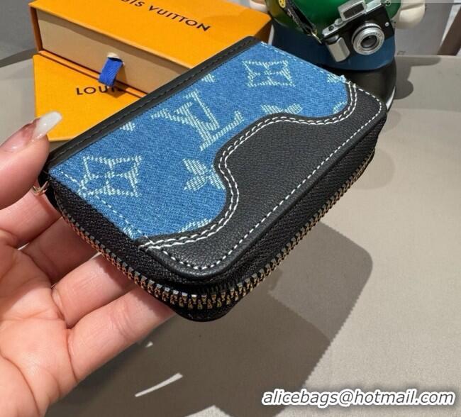 Good Taste Louis Vuitton Card Pouch 0722 Denim Blue 2025