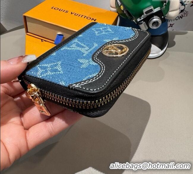 Good Taste Louis Vuitton Card Pouch 0722 Denim Blue 2025