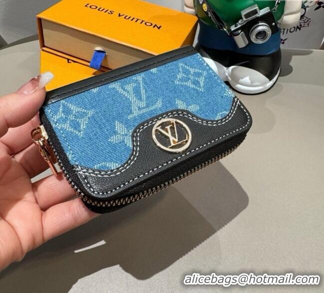 Good Taste Louis Vuitton Card Pouch 0722 Denim Blue 2025