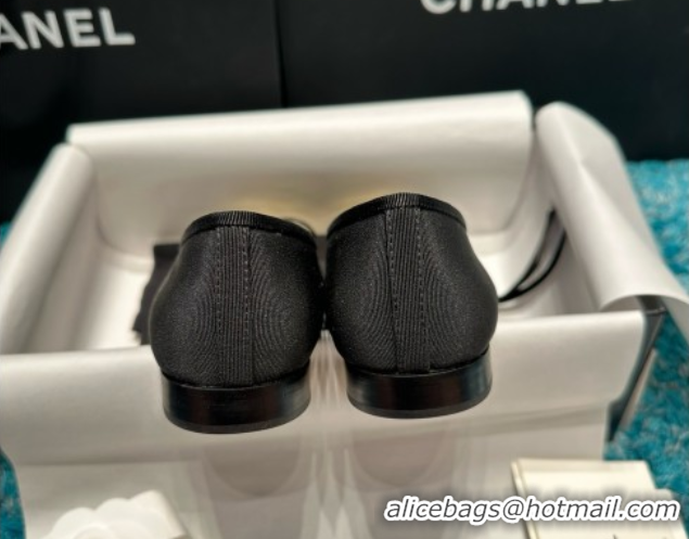 Unique Style Chanel Grosgrain & Lambskin Ballet Flats CHB070704 Black/Gold