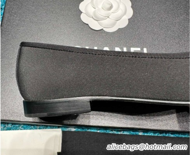 Unique Style Chanel Grosgrain & Lambskin Ballet Flats CHB070704 Black/Gold