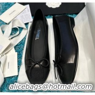 Trendy Design Chanel Grosgrain & Lambskin Ballet Flats CHB070715 Black