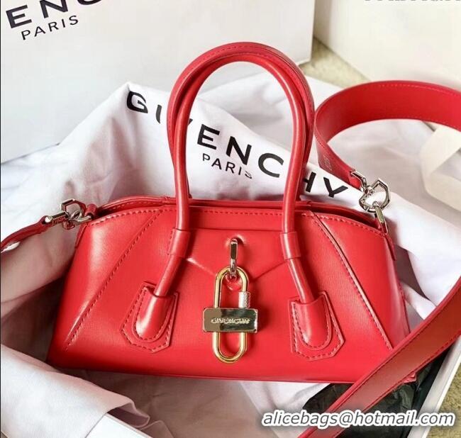 Grade Quality Givenchy Mini Antigona Stretch Bag in Box Leather 19113 Red 2023