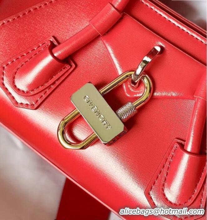 Grade Quality Givenchy Mini Antigona Stretch Bag in Box Leather 19113 Red 2023