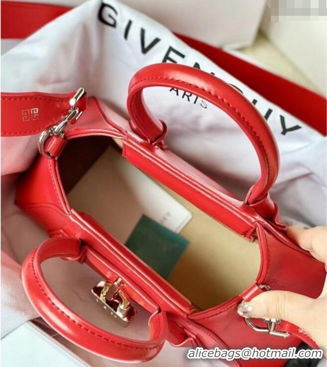 Grade Quality Givenchy Mini Antigona Stretch Bag in Box Leather 19113 Red 2023